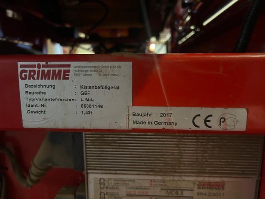 Triage et stockage des pommes de terre Grimme Remplisseur de caisse GBF